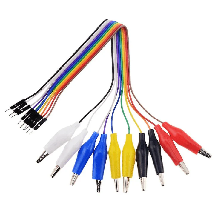 10-Pin Alligator Clip to Male Jumper Wire for Test Lead (20 cm)