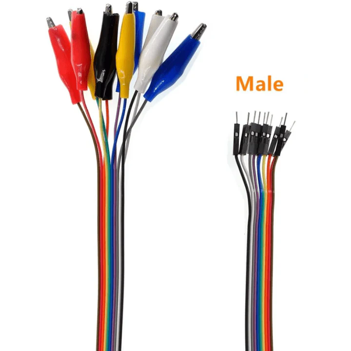 10-Pin Alligator Clip to Male Jumper Wire for Test Lead (20 cm) - Image 3