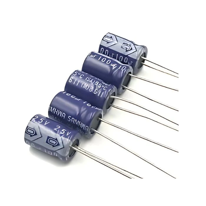 100uF / 25V Electrolytic Capacitor (Pack of 5) - Image 3