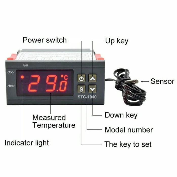 10A 220V Mini Digital Air Humidity Controller - Image 2