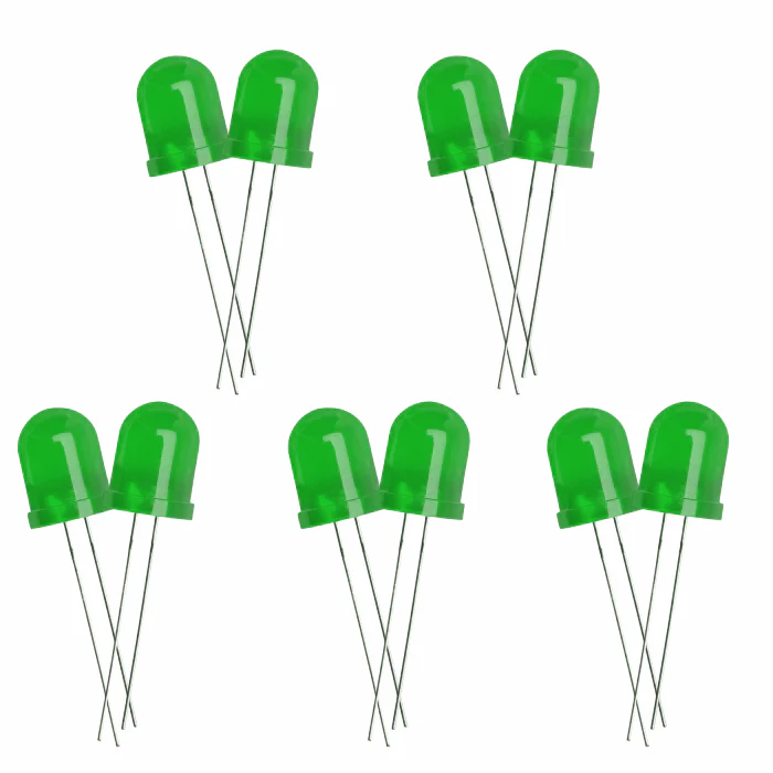 10mm Bright Green LED - 10pcs Pack - Image 5