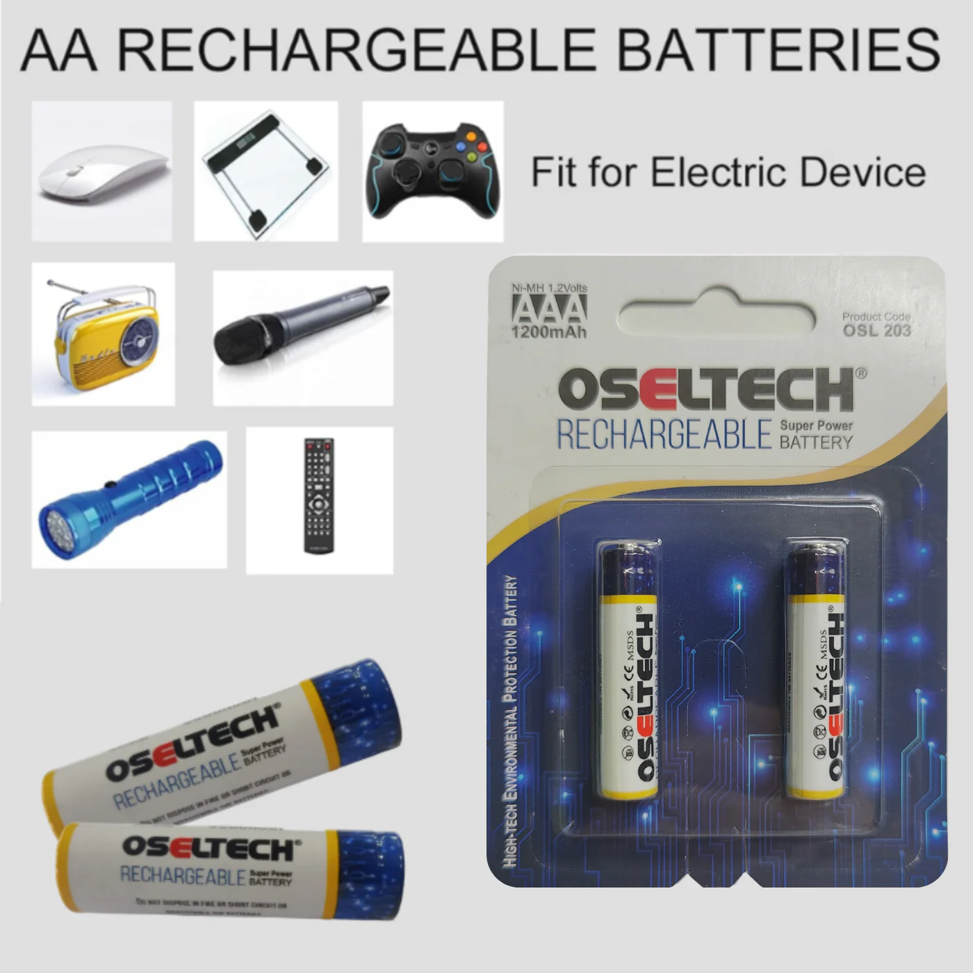 1200mAh AAA Rechargeable Battery 1.2V (Pack of 2) - Image 3