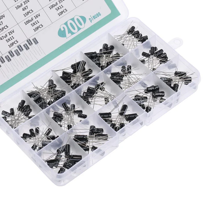 15 Value Electrolytic Capacitor Kit with Box 200PC - Image 2
