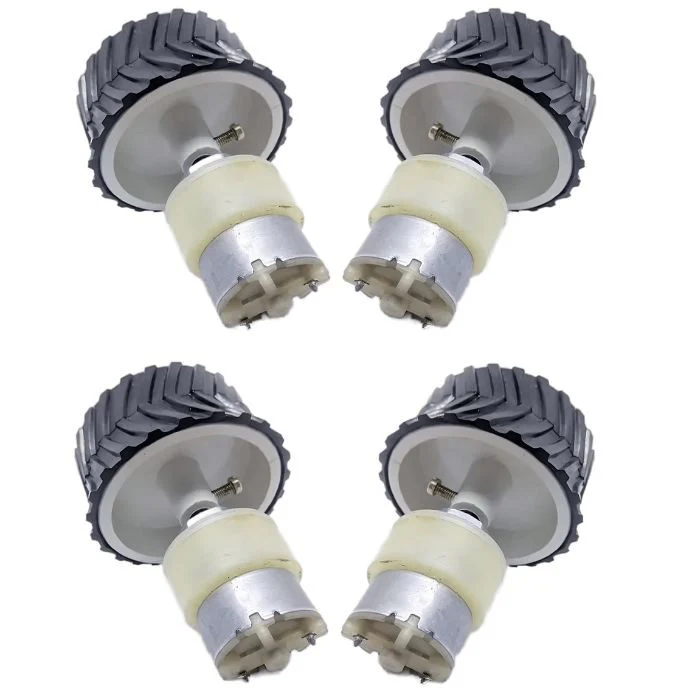 200 RPM GEAR MOTOR + 7X4cm WHEEL + 6-7 INCH BLACK METAL CHASSIS - Image 4