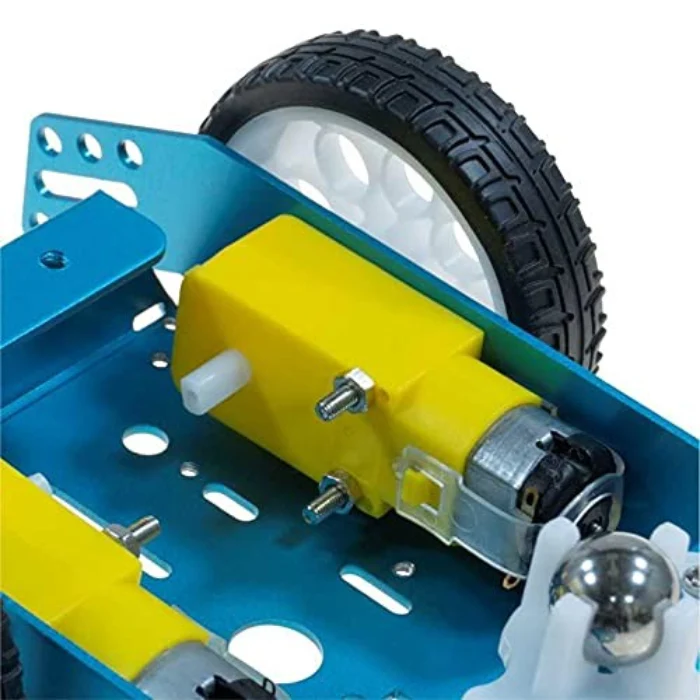2WD DIY Aluminum Alloy Smart Robot Car Chassis Kit - Blue Colour - Image 5