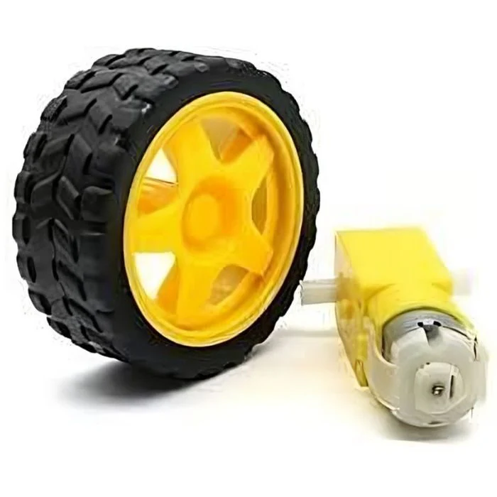 300 RPM Dual Shaft BO Motor + Wheel (2 pcs) - Image 3