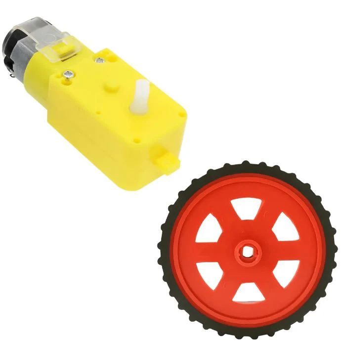 300 RPM Single Shaft BO Motor with Wheel (4 sets) - Image 2