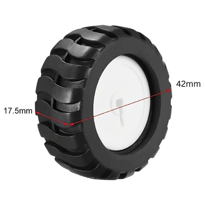 43mm Rubber Wheel Tyre for N20 Gear Motor - Image 3
