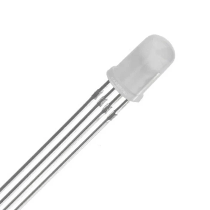 5mm Common Anode RGB LED 4Pin Through Hole White Diffused LED (Pack of 10) - Image 2