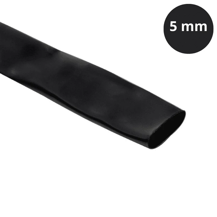 5mm Heat Shrink Tube Black - 1 Meter - Image 2