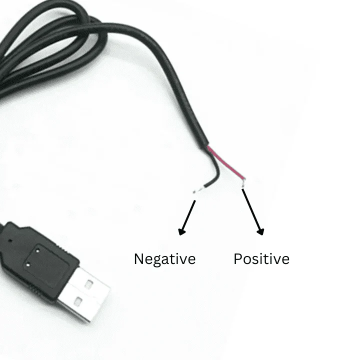 One-Sided Micro USB To USB Power Cable 2.0 2-Pin Wire (1 Meter) - Image 2