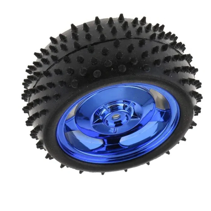 85MM Rubber Large Robot Smart Car Wheel Blue Color - Image 4