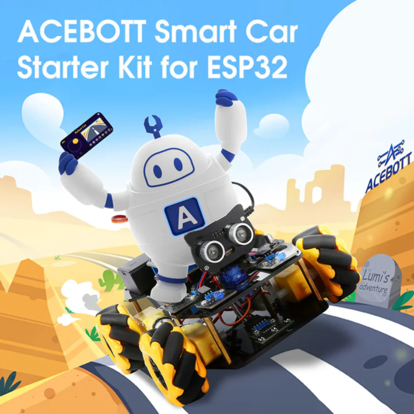 ACEBOTT QD001 ESP32 4WD Smart Robot Car Kit for Arduino - Image 5