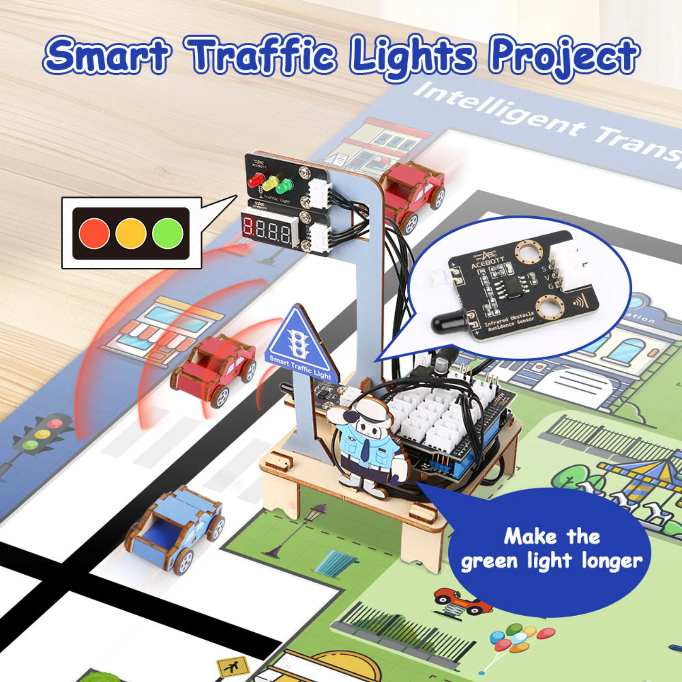 ACEBOTT QE027 ESP32 Intelligent Transportation STEM Kit Compatible with Arduino - Image 6