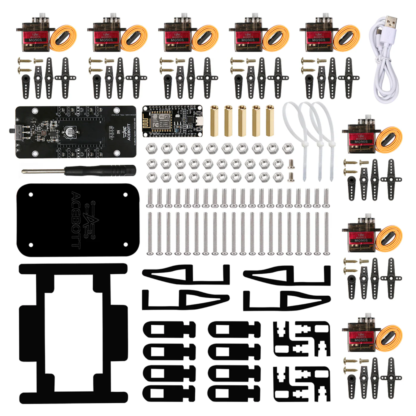ACEBOTT QD020 ESP8266 Quadruped Bionic Spider Robot kit with Arduino IDE/ACECode(Scratch) - Image 3