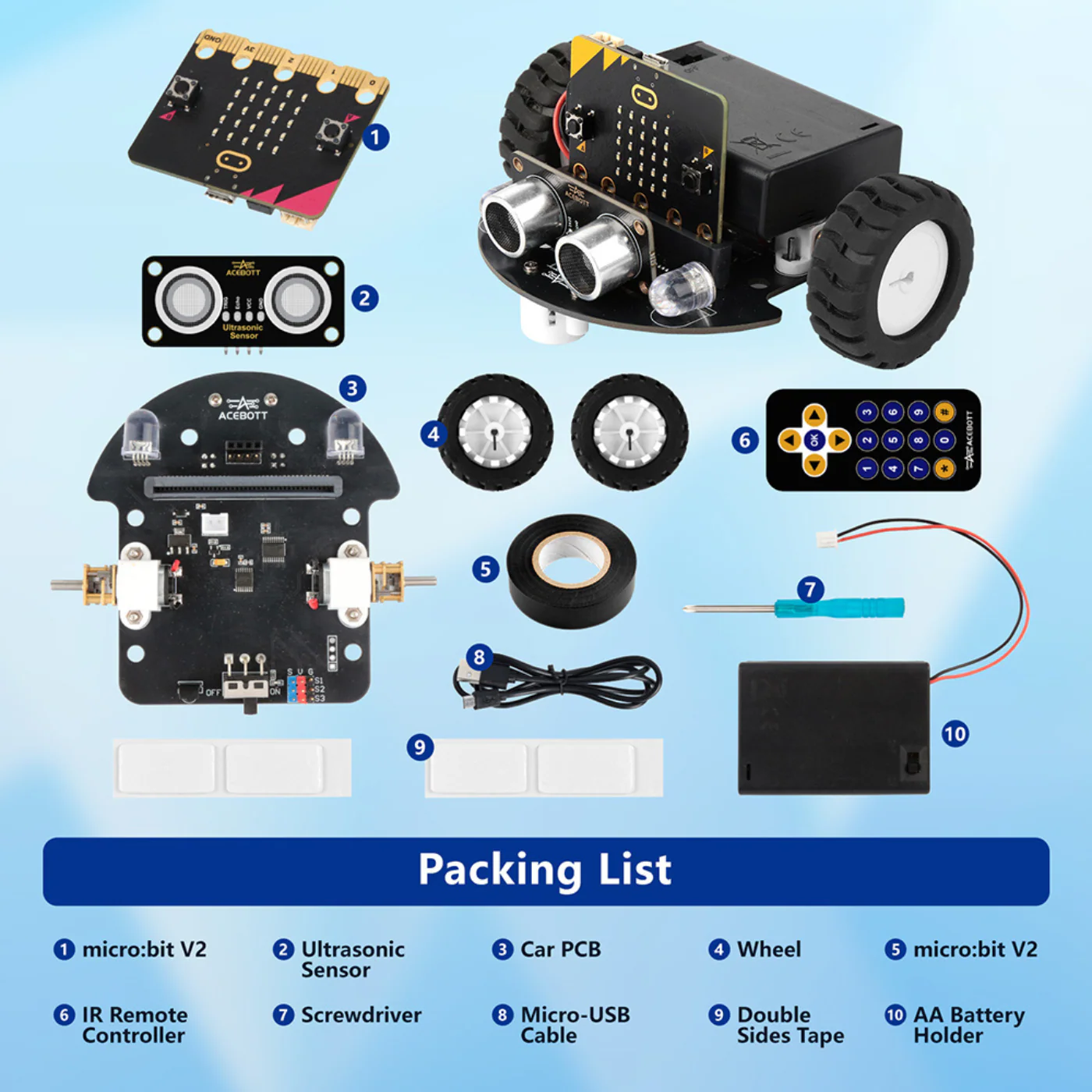 ACEBOTT TinkerBott Smart Car Starter Kit Compatible without BBC micro:bit V2 - Image 5