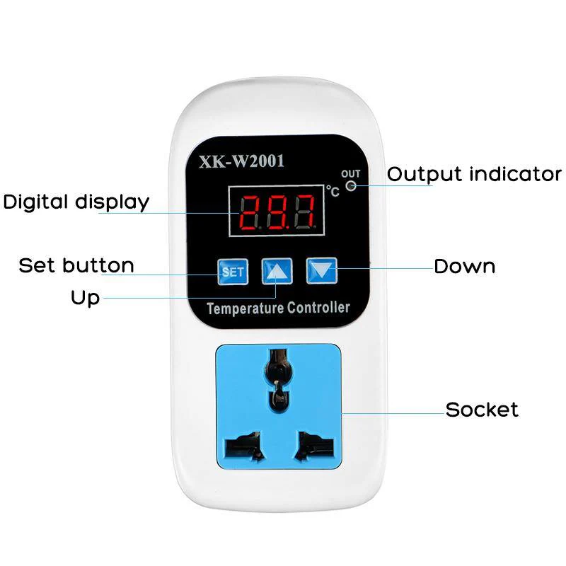 XK-W2001 Adjustable Temperature Controller Socket with 1M Probe and AU Plug - Image 2