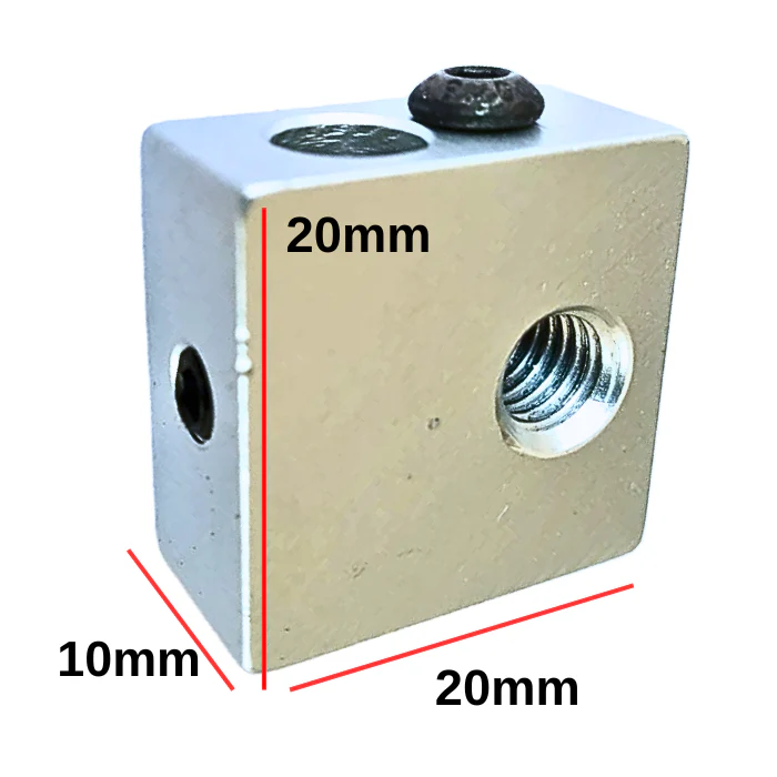 Aluminium Hot End Heating Block MK8 For 3D Printers - Image 3