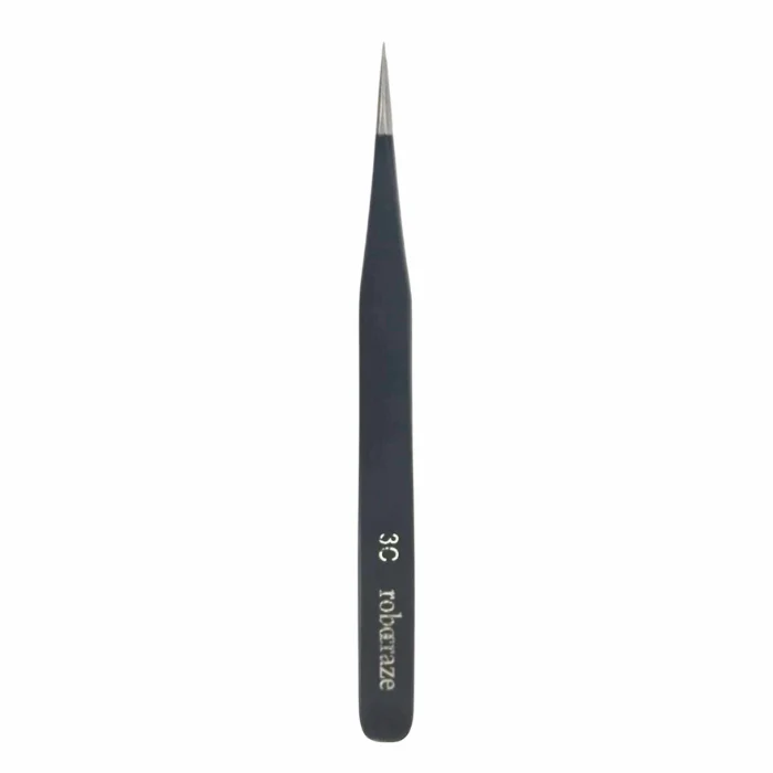 Robocraze Black Epoxy Coated Stainless Steel Tweezer 3C - Image 2