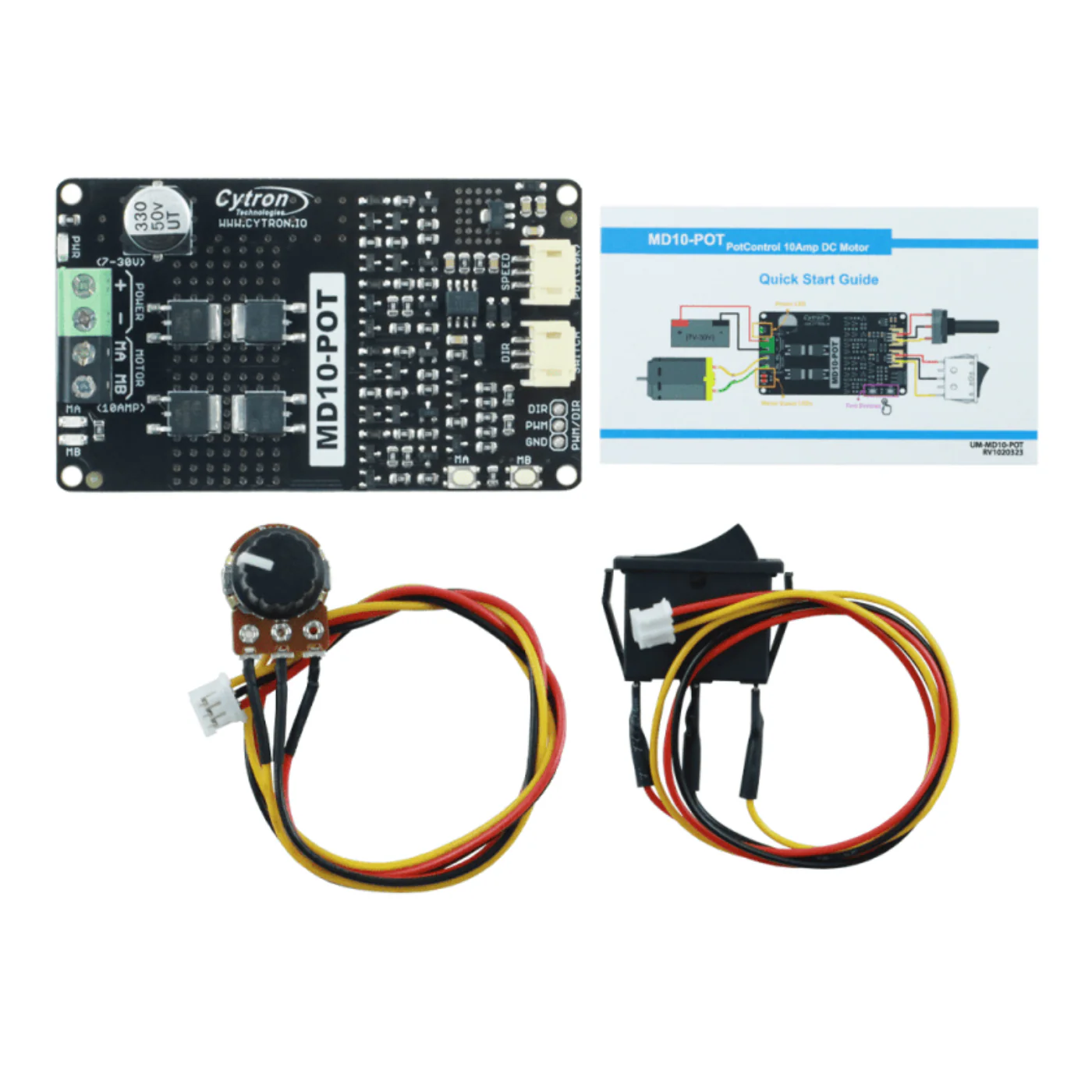 Cytron 10Amp 7V-30V Switch Control Potentiometer with DC Motor Driver - Image 4