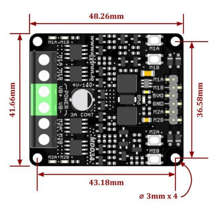 Cytron 3Amp 4V-16V Dual Channel DC Motor Driver - Image 5