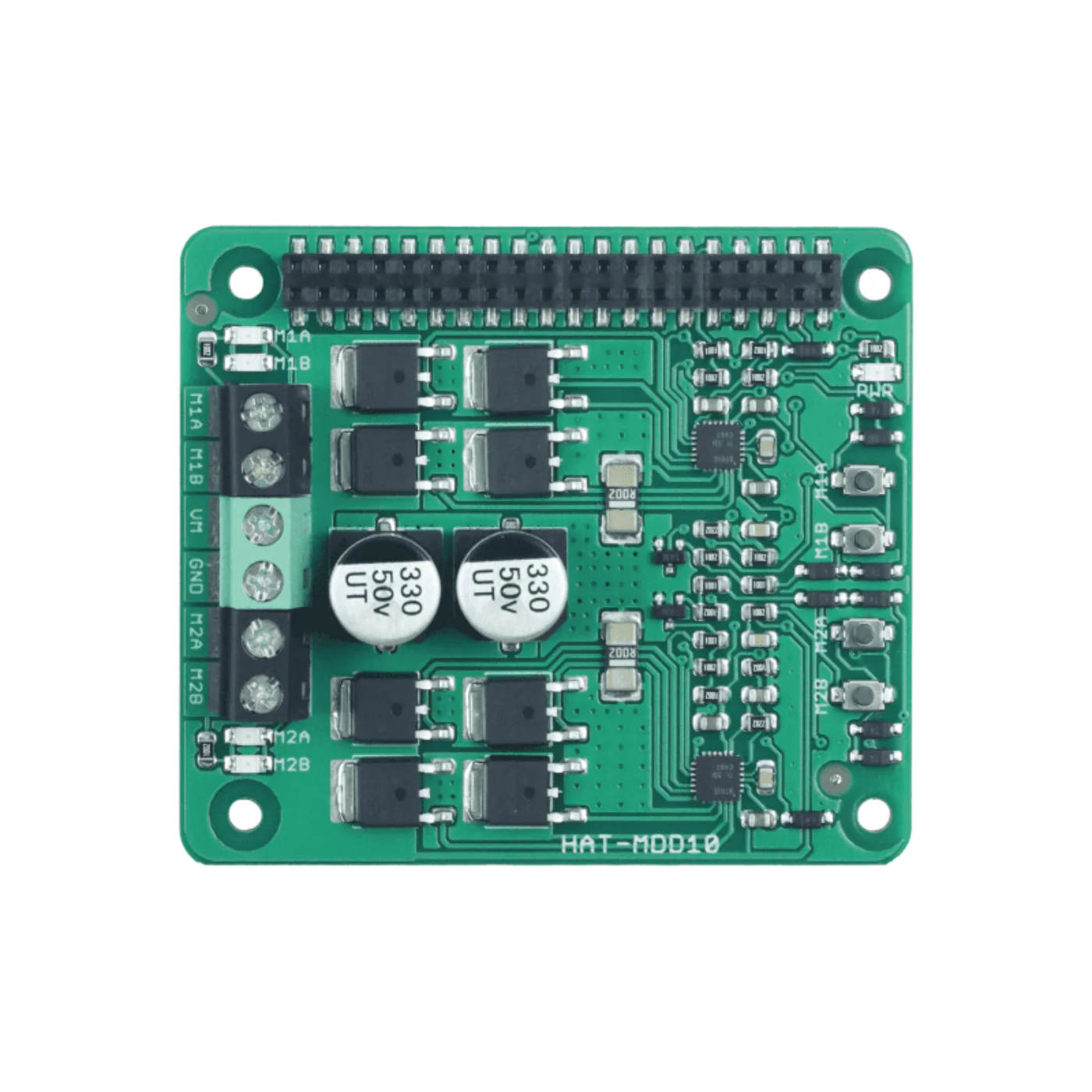 Cytron HAT-MDD10 – 10A Dual-Channel 6V–24V DC Motor Driver HAT for Raspberry Pi - Image 2