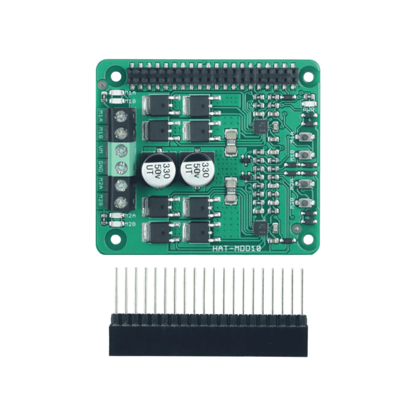 Cytron HAT-MDD10 – 10A Dual-Channel 6V–24V DC Motor Driver HAT for Raspberry Pi - Image 4