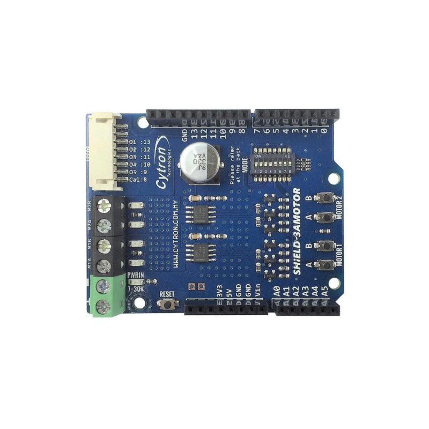 Cytron SHIELD-3AMOTOR 1.2A Dual Channel 7V–30V DC Motor Driver Shield for Arduino - Image 2