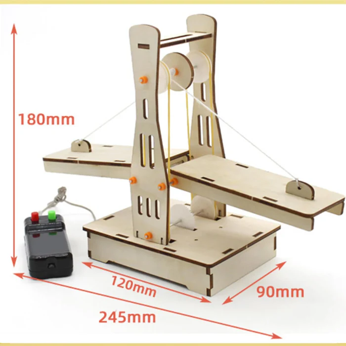 DIY Wooden Lift Bridge Miniature STEM Kit Toys for Kids - Image 4