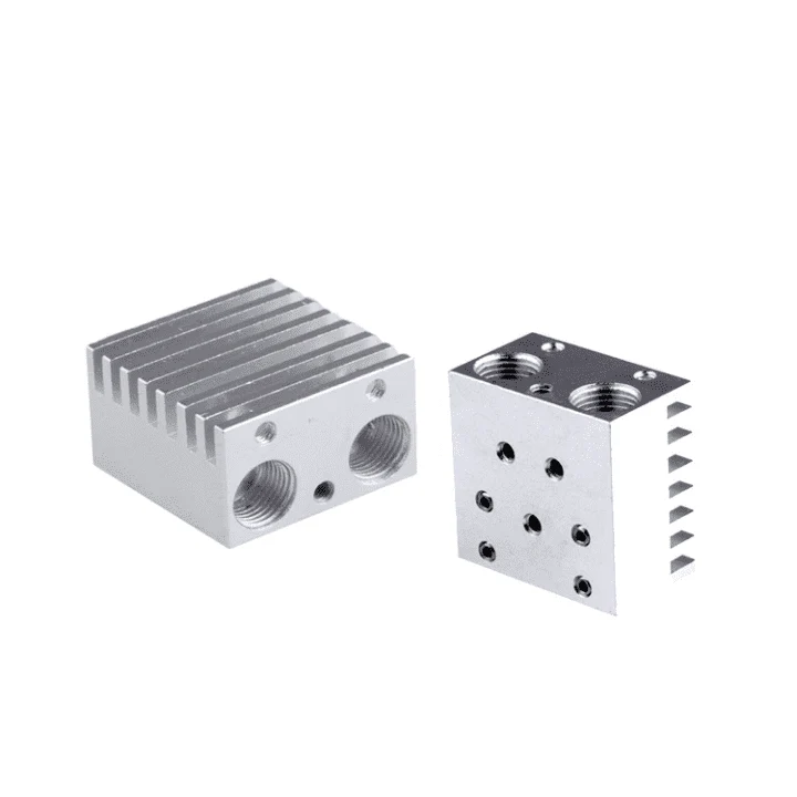 3D Printer 2 in 1 J-Head Heat Sink V6 Extruder Double Head Aluminum Block Heatsink for E3d 3D Printer
