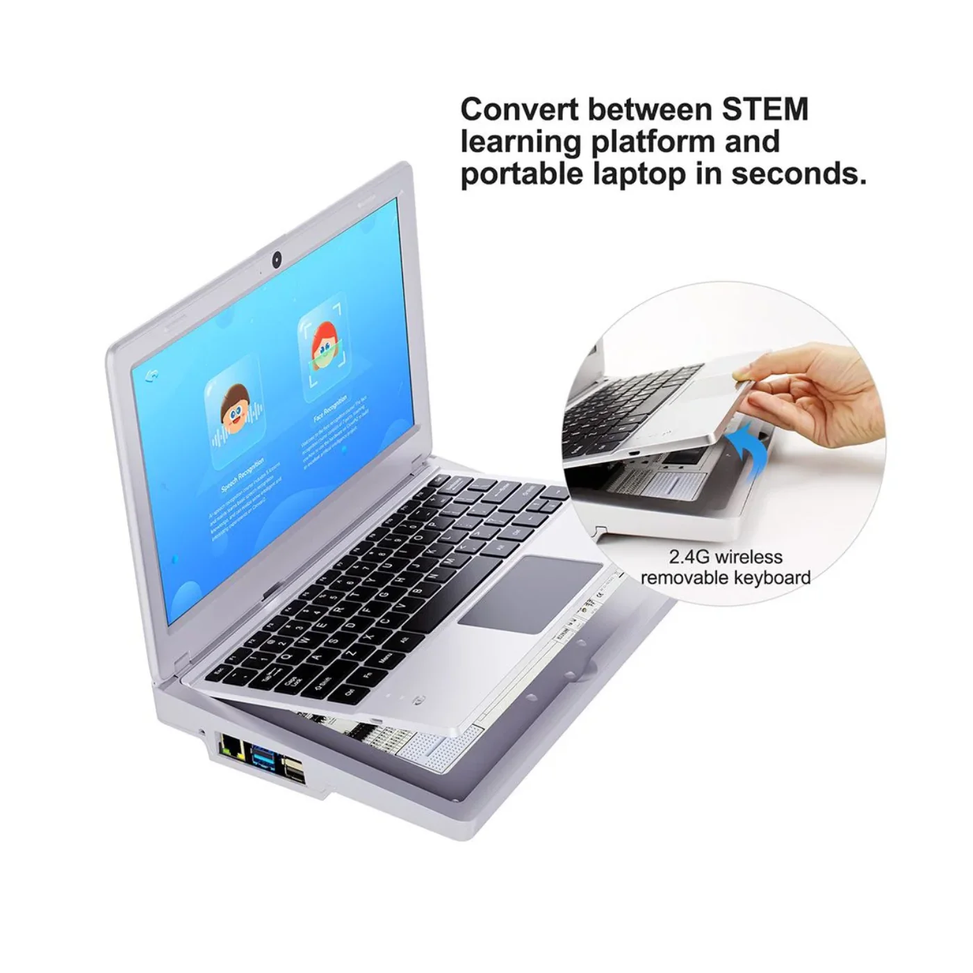 Elecrow - CrowPi2 - All-in-One Raspberry Pi STEM Laptop, FCC/CE Certified, Space Grey, English Keyboard, EU Plug, Basic Kit (No Raspberry Pi) - Image 3