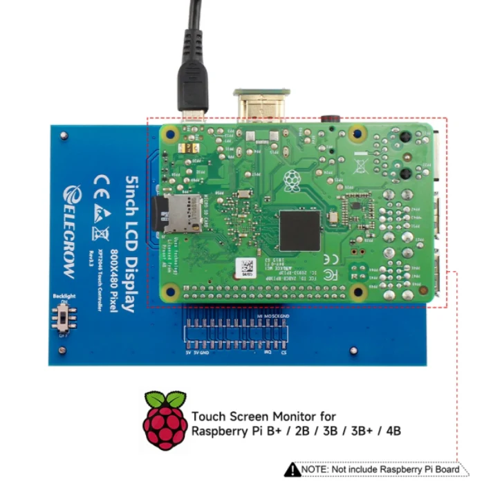Elecrow RR050 5 Inch Resistive Touch Screen TFT Display 800x480 - Image 2