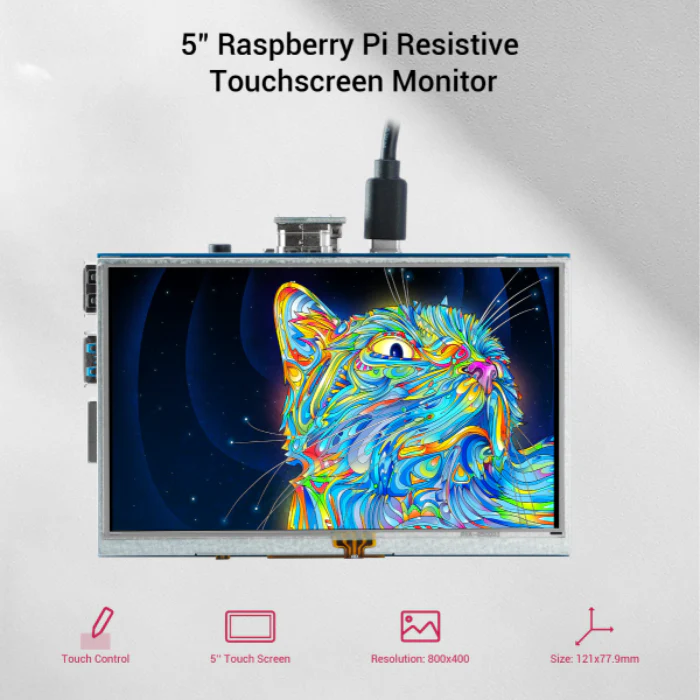 Elecrow RR050 5 Inch Resistive Touch Screen TFT Display 800x480 - Image 5