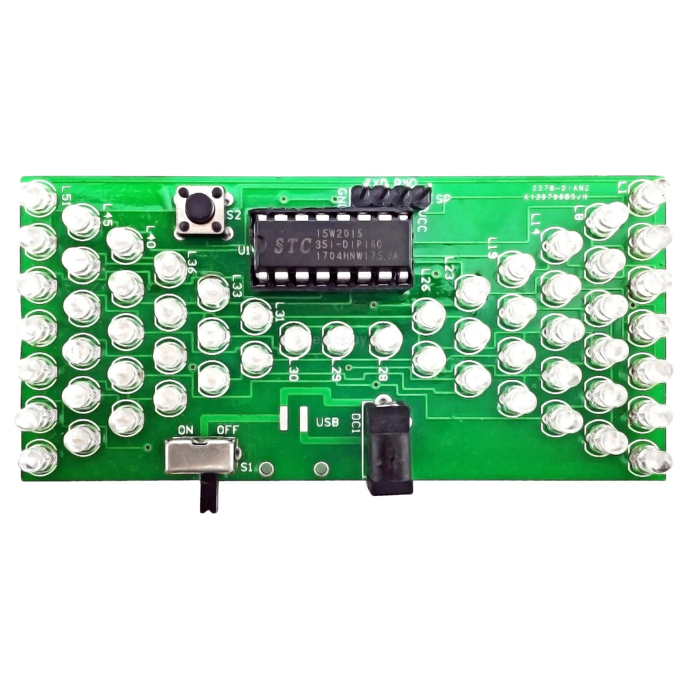 Electronic 5V Hourglass Shape Flashing LED DIY Soldering Board Kit