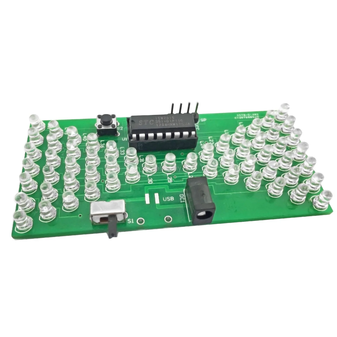 Electronic 5V Hourglass Shape Flashing LED DIY Soldering Board Kit - Image 2