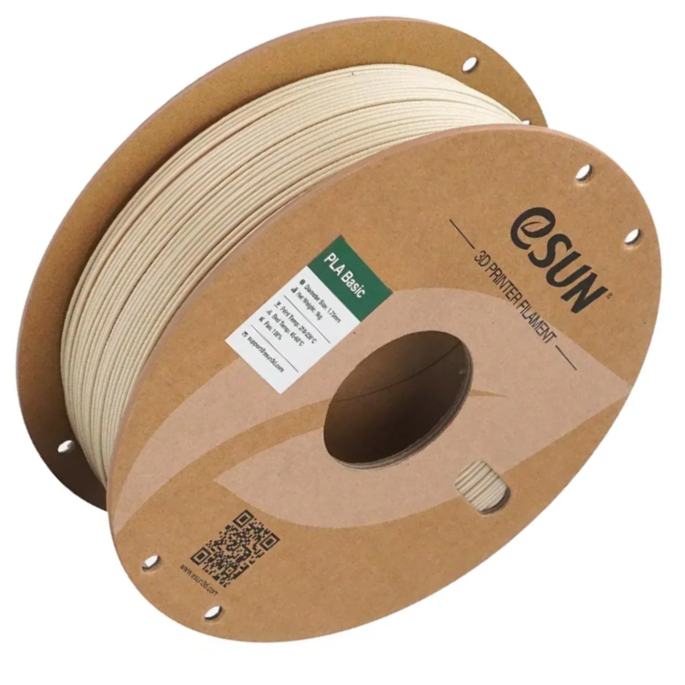 eSun 1.75mm PLA-Basic 3D Printing Filament 1kg Paper Roll Bone White - Image 2