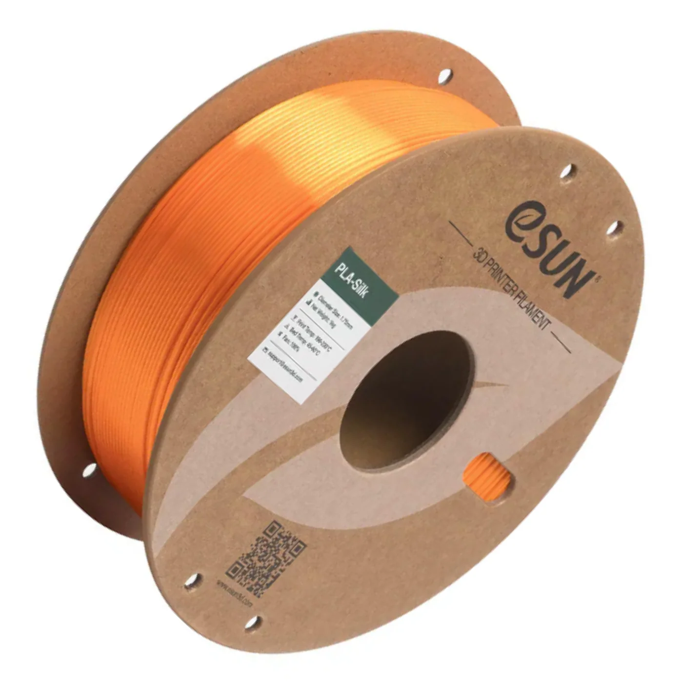 eSun 1.75mm PLA-Silk Filament 1kg Paper Roll Orange - Image 2