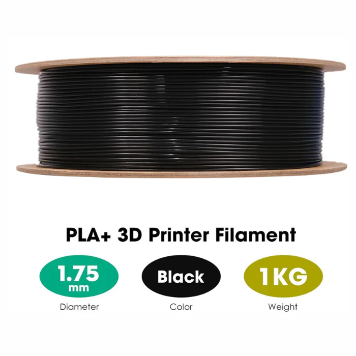 eSUN 1.75mm PLA+ 3D Printing Filament Black Color - 1kg - Image 4