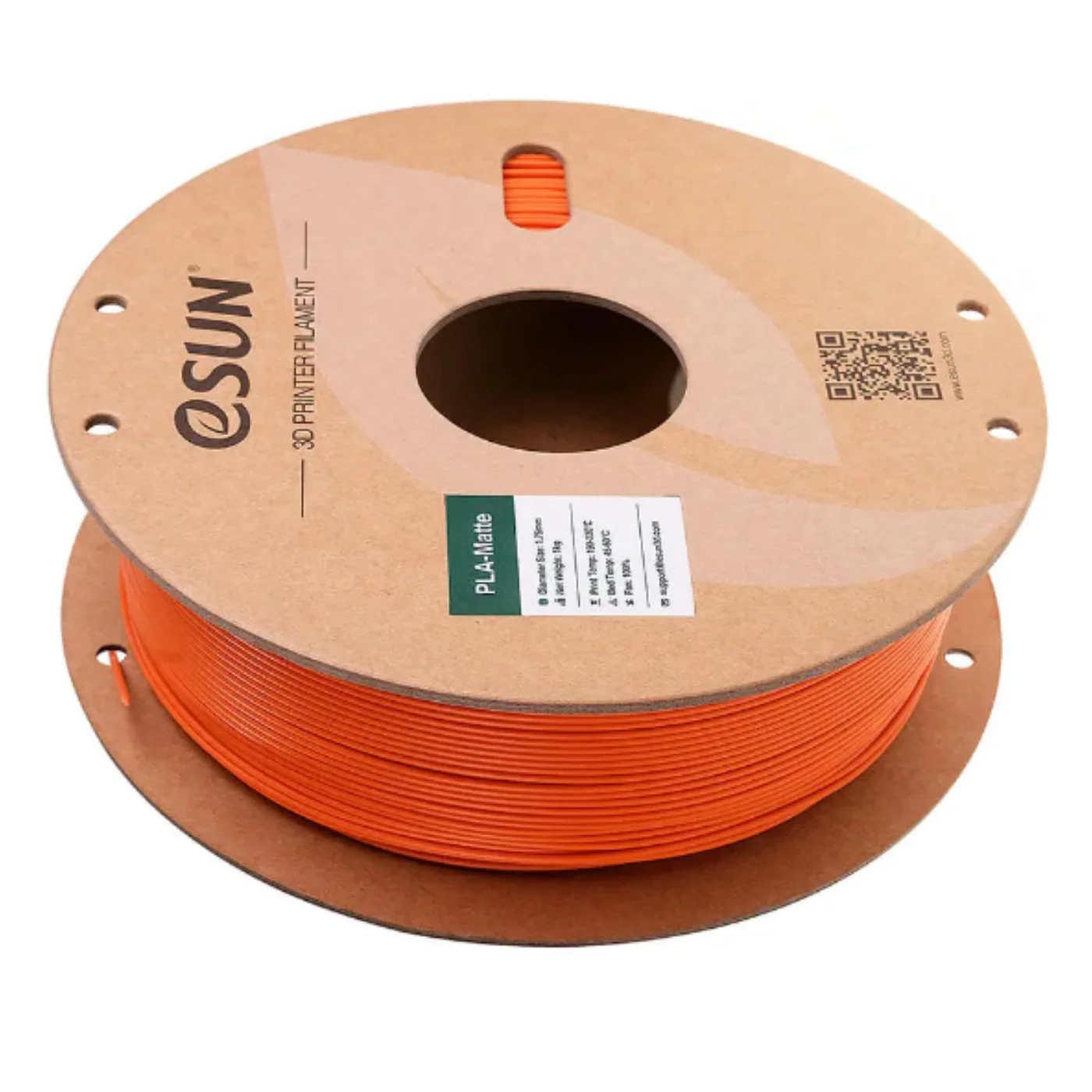 eSun PLA-Matte Filament 1.75mm 1kg Paper Roll Tangerine Color - Image 3