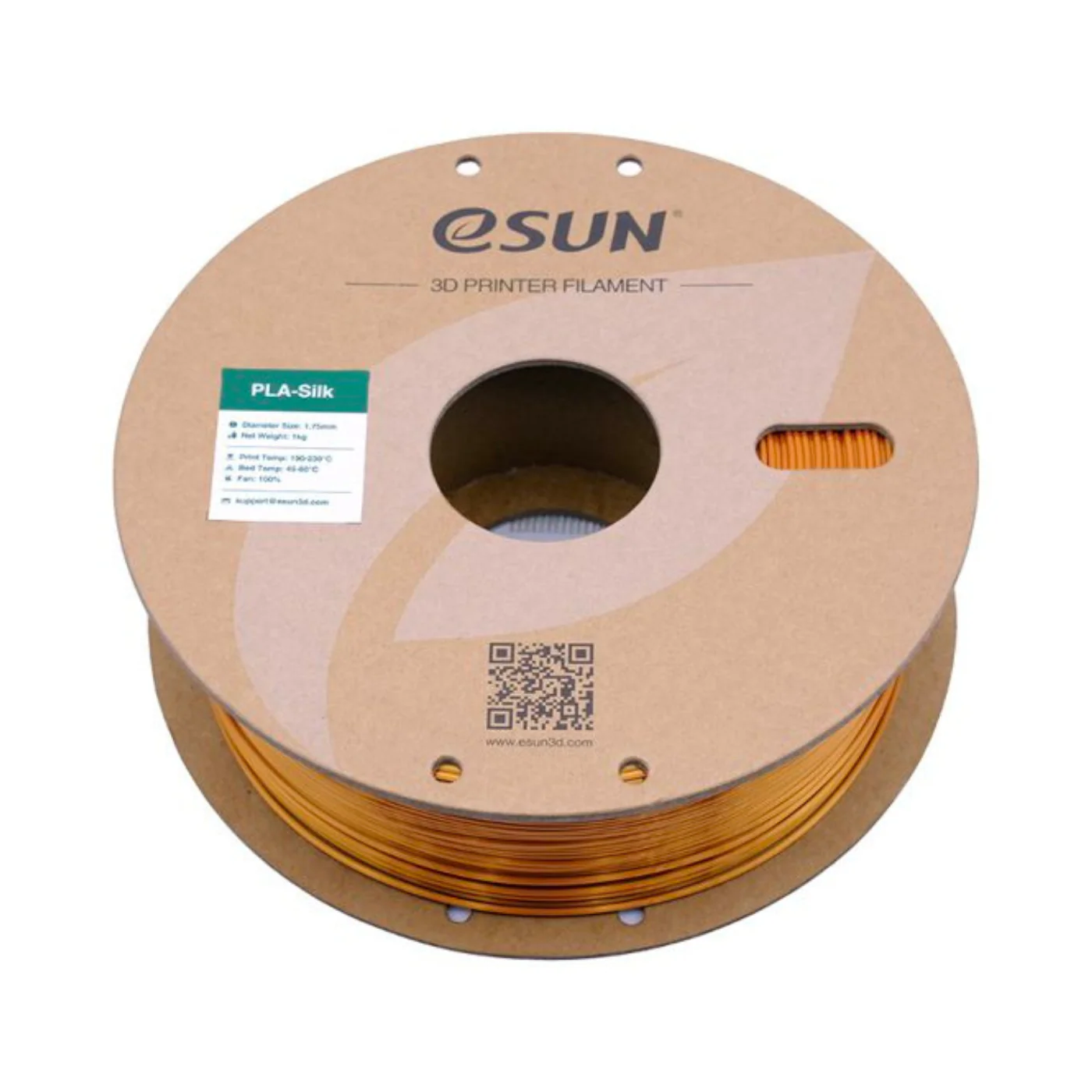 eSun PLA-Silk 1.75mm Filament 1kg Paper Roll Copper Color - Image 2