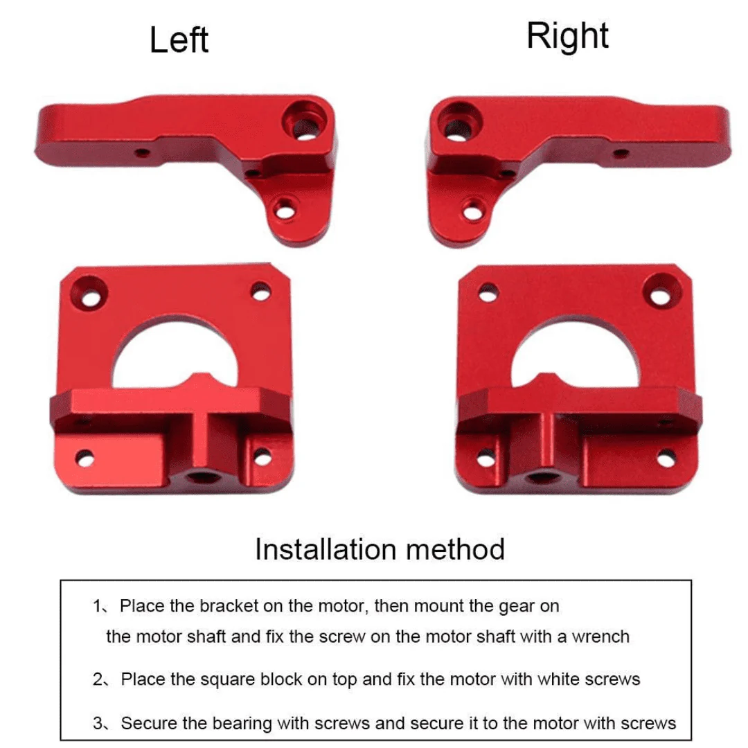 Extruder Kit Left Side Upgraded Red MK8 All Metal Bowden for 1.75mm Filament - Image 4