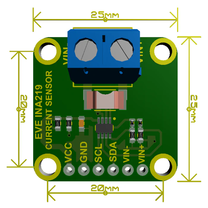 INA219 I2C Voltage, Current, Power Monitor Sensor Breakout Board -7Semi - Image 4