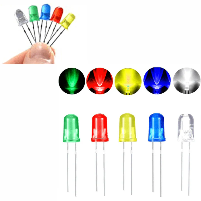 Led Combo (R-G-Y-B-W) 5mm 10pcs each - Image 3