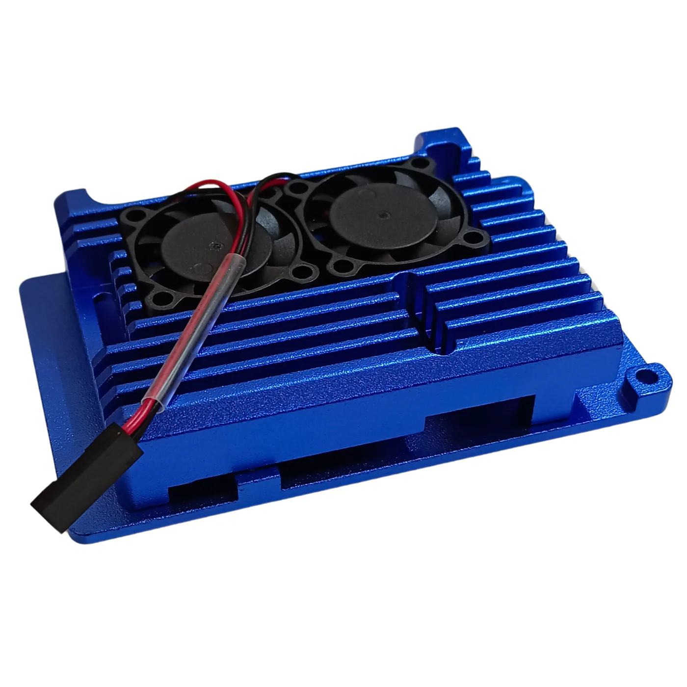 Metal Case with Double Fan for Raspberry PI 4 - Blue Colour - Image 2