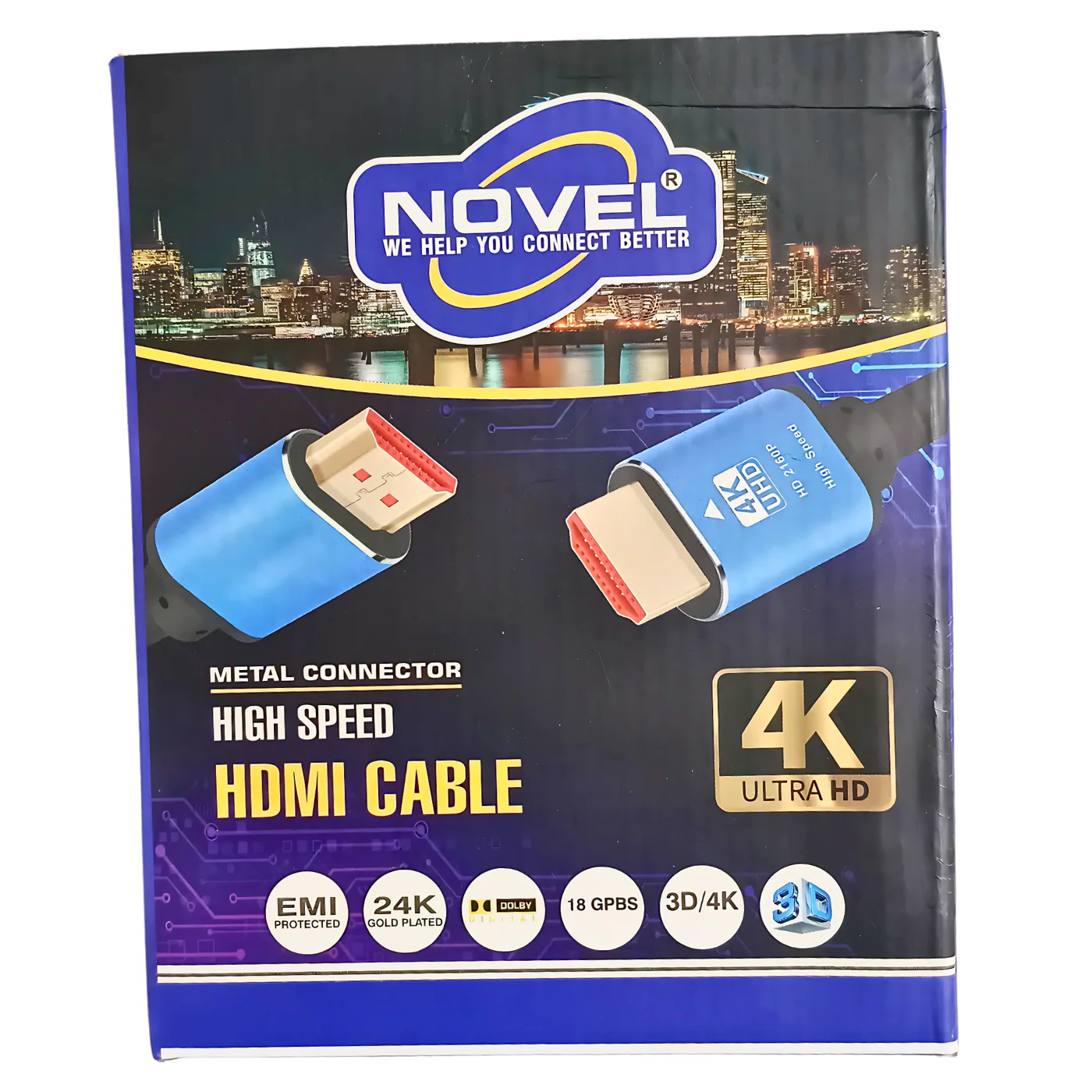 NOVEL 4K Ultra HD High-Speed HDMI Cable with Metal Connectors – 1.5 Meters - Image 2