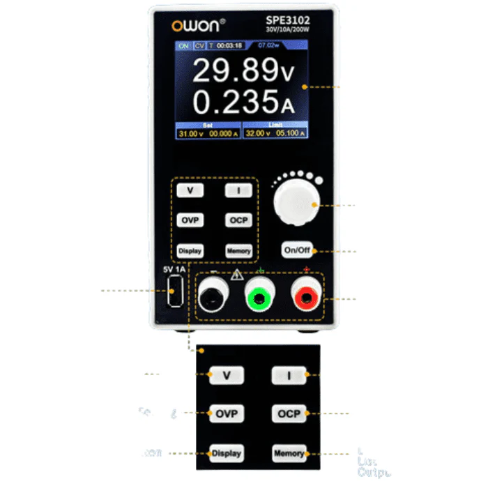 OWON SPE3102 30V 10A Programmable DC Power Supply - Image 3