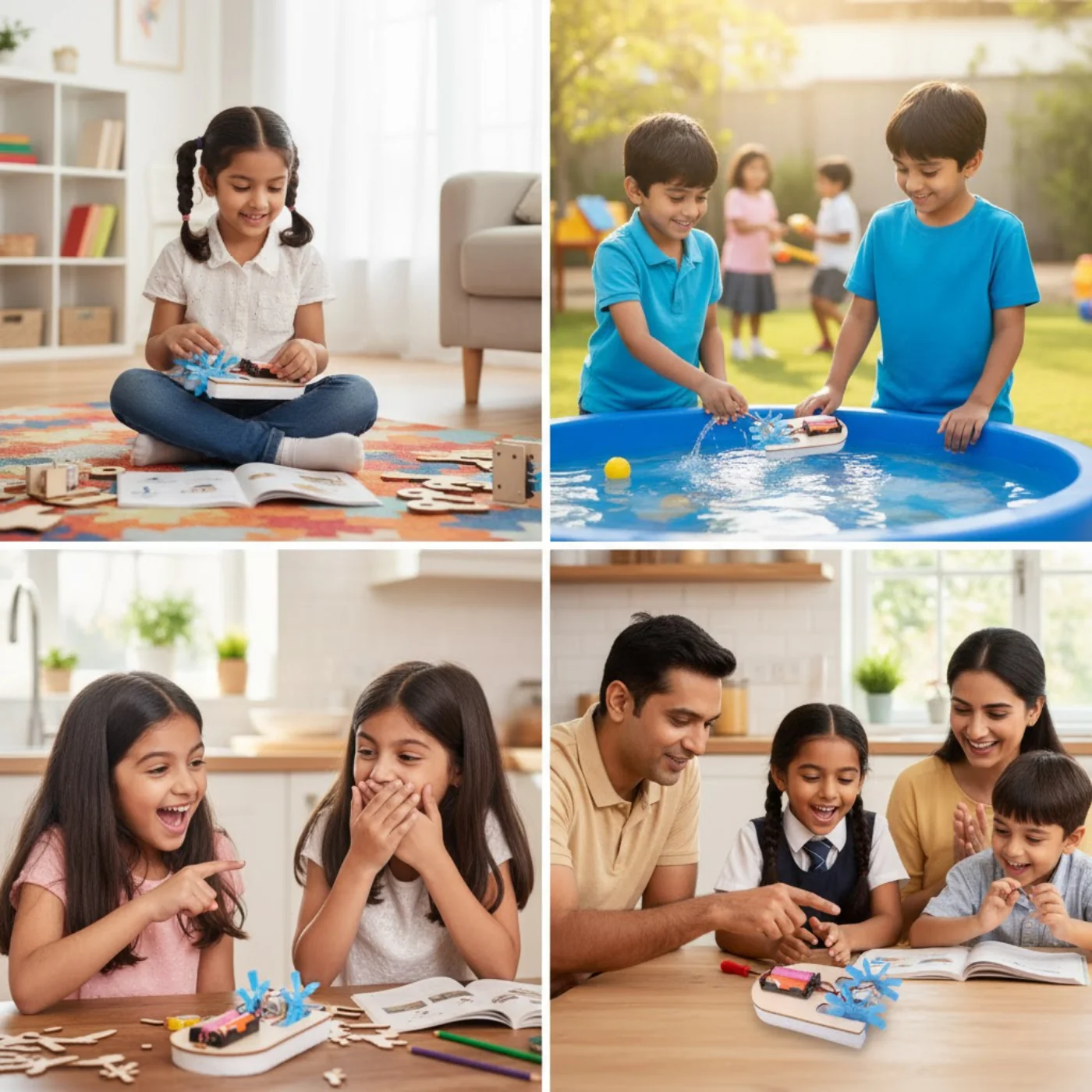 Pludo Paddle Racer STEM Kit – DIY Science Experiment Kit for Kids 3–5 | Mont–2 Water Resistance Activity - Image 6