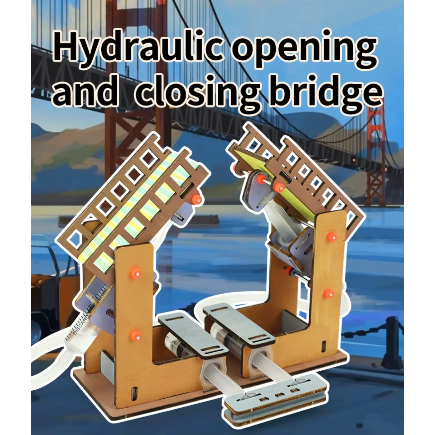 Pludo Pneumatic Movable Bridge STEM Kit – Hydraulic Movement Learning Toy for Ages 11–14 | Grade 6–8 Hands-on Science Project - Image 2