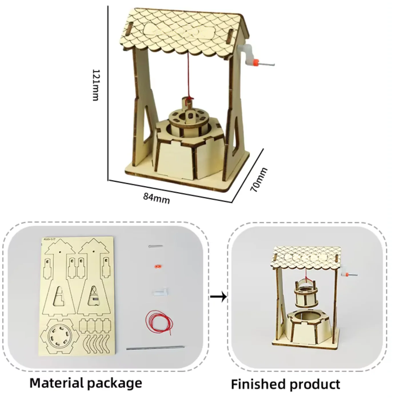Pludo Traditional Well STEM Kit – DIY Smart Toy for Kids 8–11 | Grade 3–5 Wheel Transmission Project - Image 3
