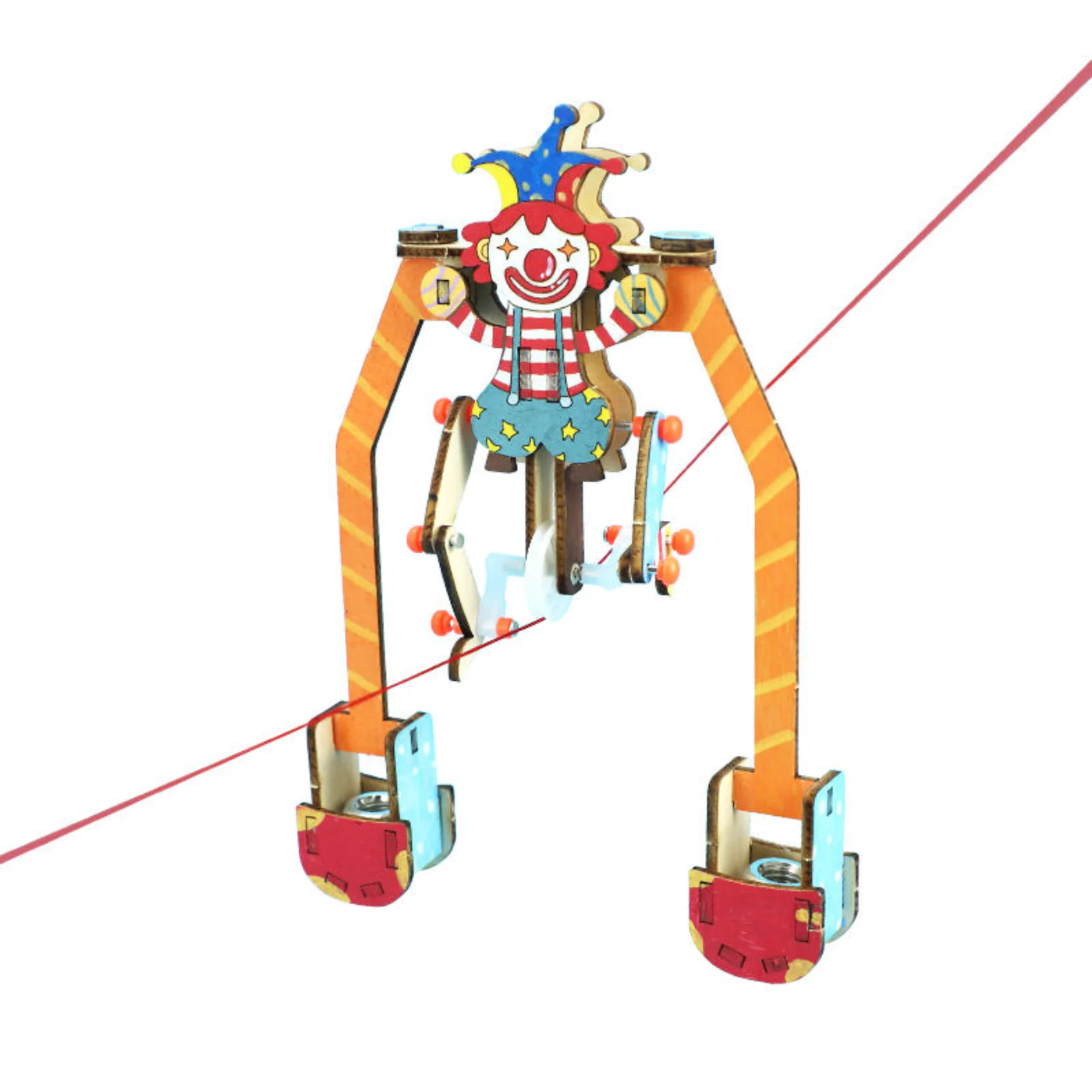 Pludo Wooden Clown Tightrope STEM Kit – Balance and Centre of Gravity Learning Toy for Kids 8–11 | Grade 3–5 DIY Science Kit - Image 2